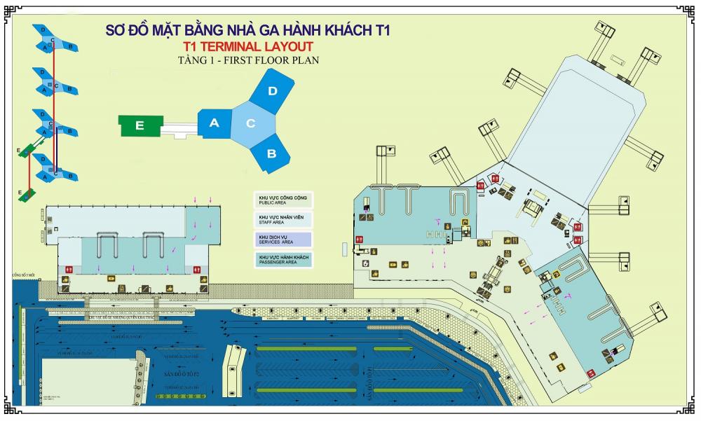 Sơ đồ nhà ga Nội Bài T1-Hotel Noi Bai,Khách Sạn Gần Nội Bài